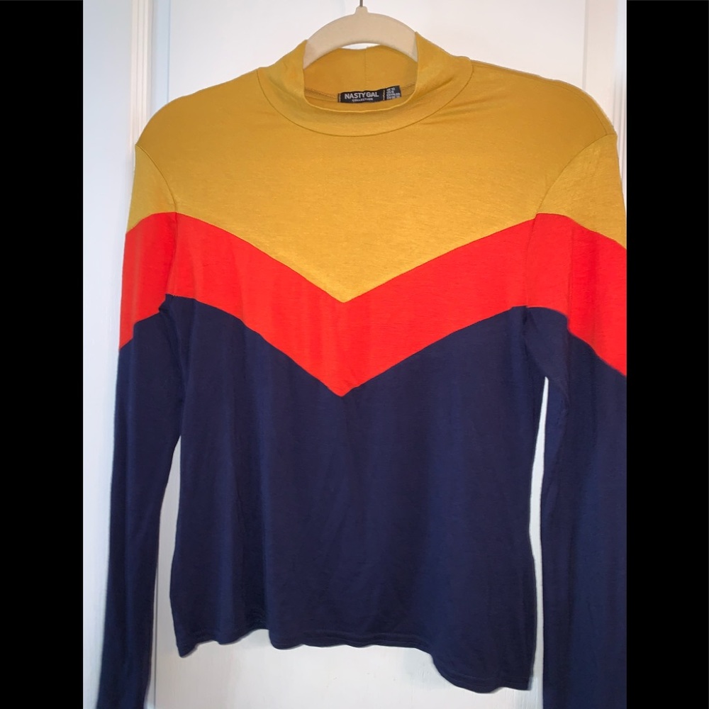 Nasty Gal Colorblock Long Sleeved Shirt